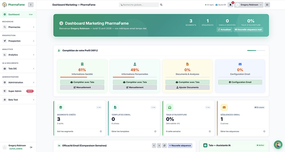 PharmaFame — Prospection IA pharmaceutique